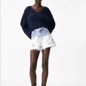 Zara tie dye denim shorts 0